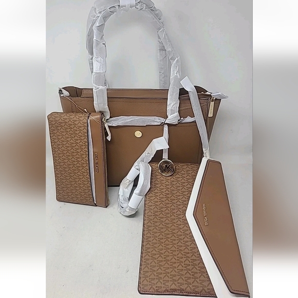 MICHAEL KORS MK Maisie Large Leather 3 in 1 Tote Bag Lugg Multi 35T1G5MT7T $678 - Picture 1 of 16